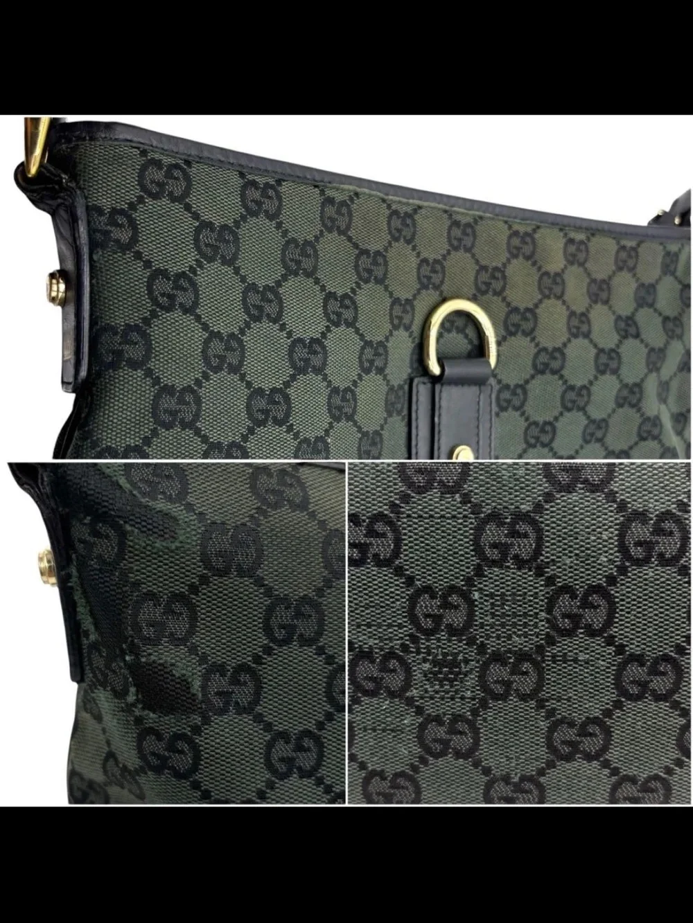 Gucci Green GG Canvas Shoulder Bag